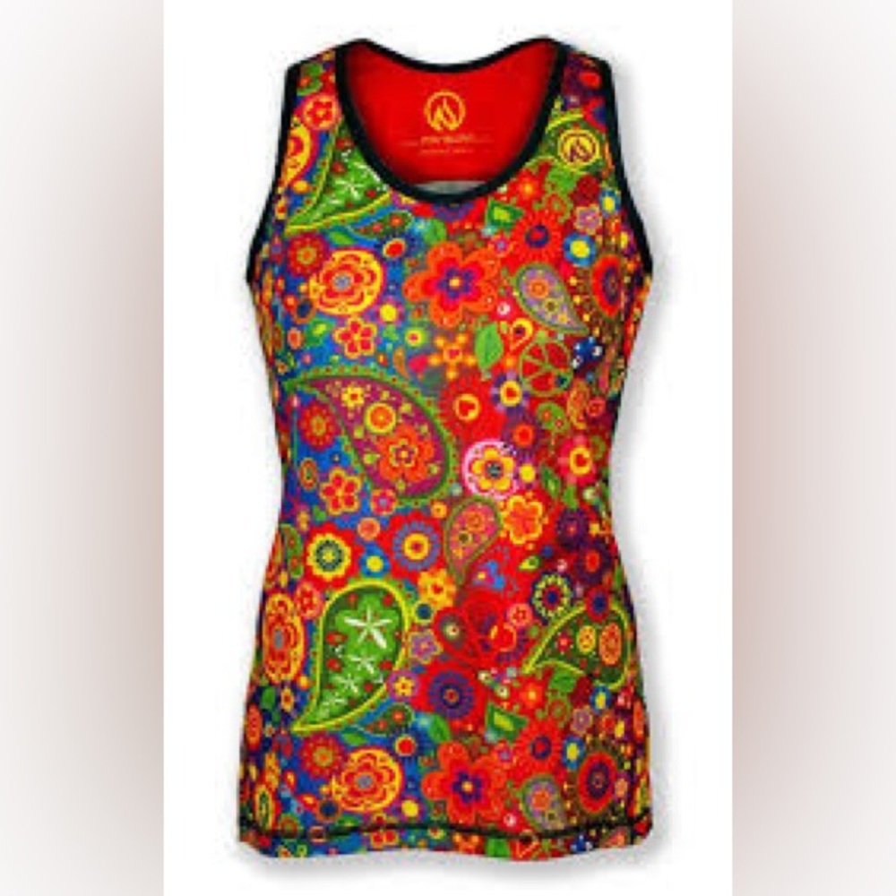 NWOT INKnBURN Vibrant Paisley Floral Tank Top, size L
